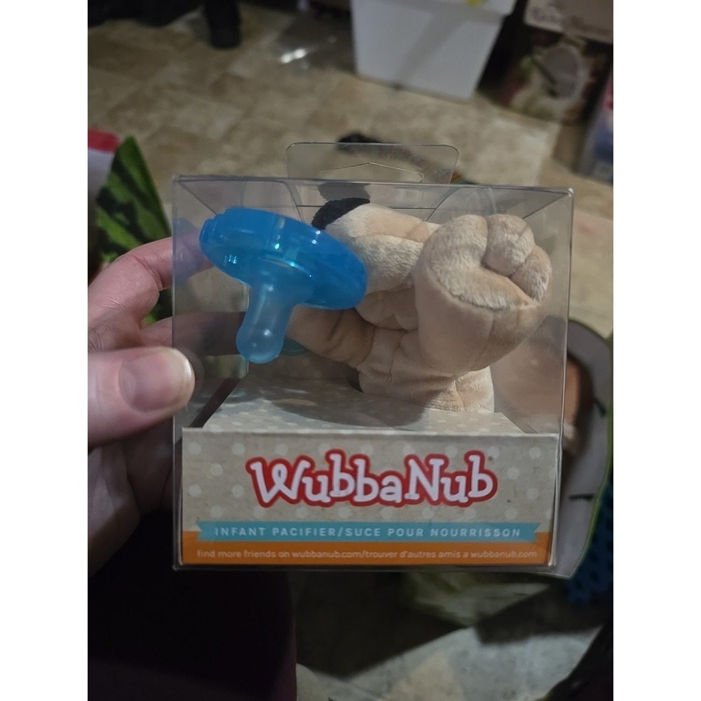 WubbaNub Infant Newborn Soothie Pacifier w/Soft Plush Toy Dog Plush New In Box